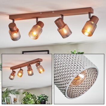 Nelar Plafones, Spot techo Bronce, Cromo, 4 luces