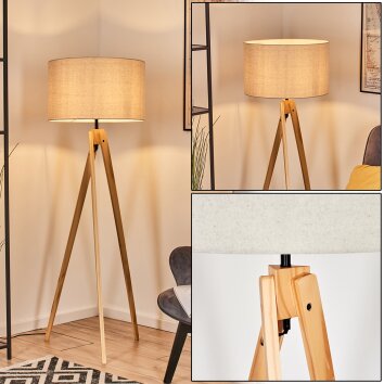 Flemming Lámpara de pie Crudo, Negro, 1 luz Flemming Lámpara de pie Crudo, Negro, 1 luz