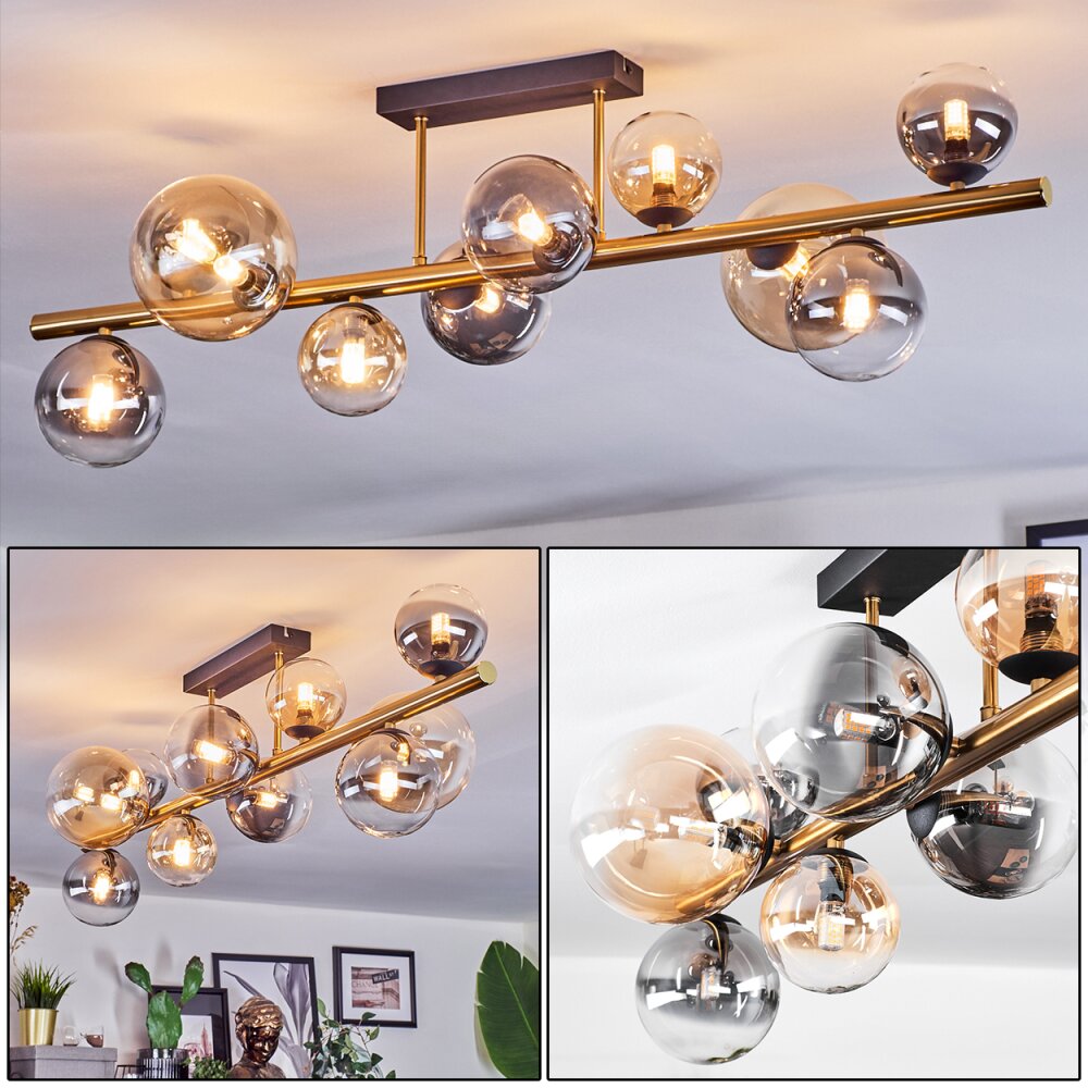 Chehalis Plafones, Luminarias esféricas dorado, Negro, 10 luces main product photo