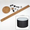 Flemming Lámpara de pie Madera oscura, Negro, 1 luz