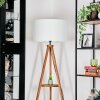 Flemming Lámpara de pie Madera oscura, Negro, 1 luz