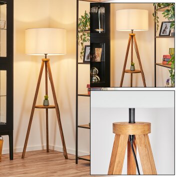 Flemming Lámpara de pie Madera oscura, Negro, 1 luz Flemming Lámpara de pie Madera oscura, Negro, 1 luz