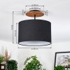 Bassagoda Plafones Crudo, Negro, 1 luz