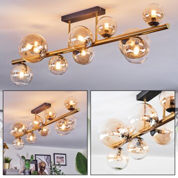 Chehalis Plafones, Luminarias esféricas dorado, Negro, 10 luces