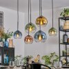 Koyoto Lámparas suspendidas, Luminarias esféricas, Lámparas colgantes Azul, dorado, Verde, Transparente, Color cobre, 6 luces