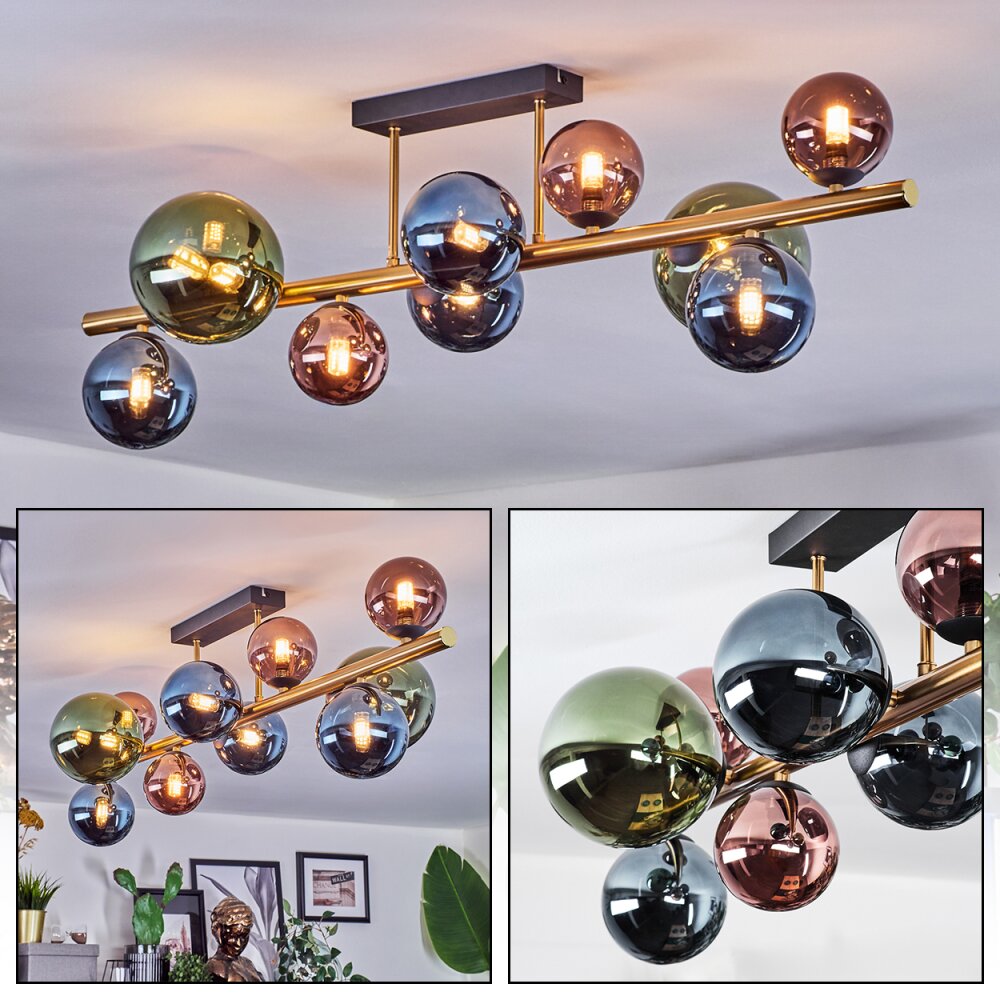 Chehalis Plafones, Luminarias esféricas dorado, Negro, 10 luces main product photo