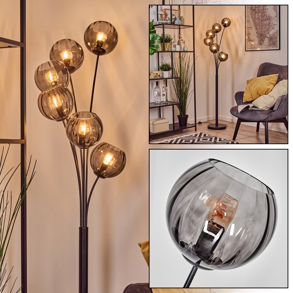 Koyoto Lámpara de pie 40 cm Ahumado, 6 luces main product photo