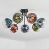 Koyoto Plafones, Luminarias esféricas 82 cm Azul, Verde, Transparente, Color cobre, 7 luces
