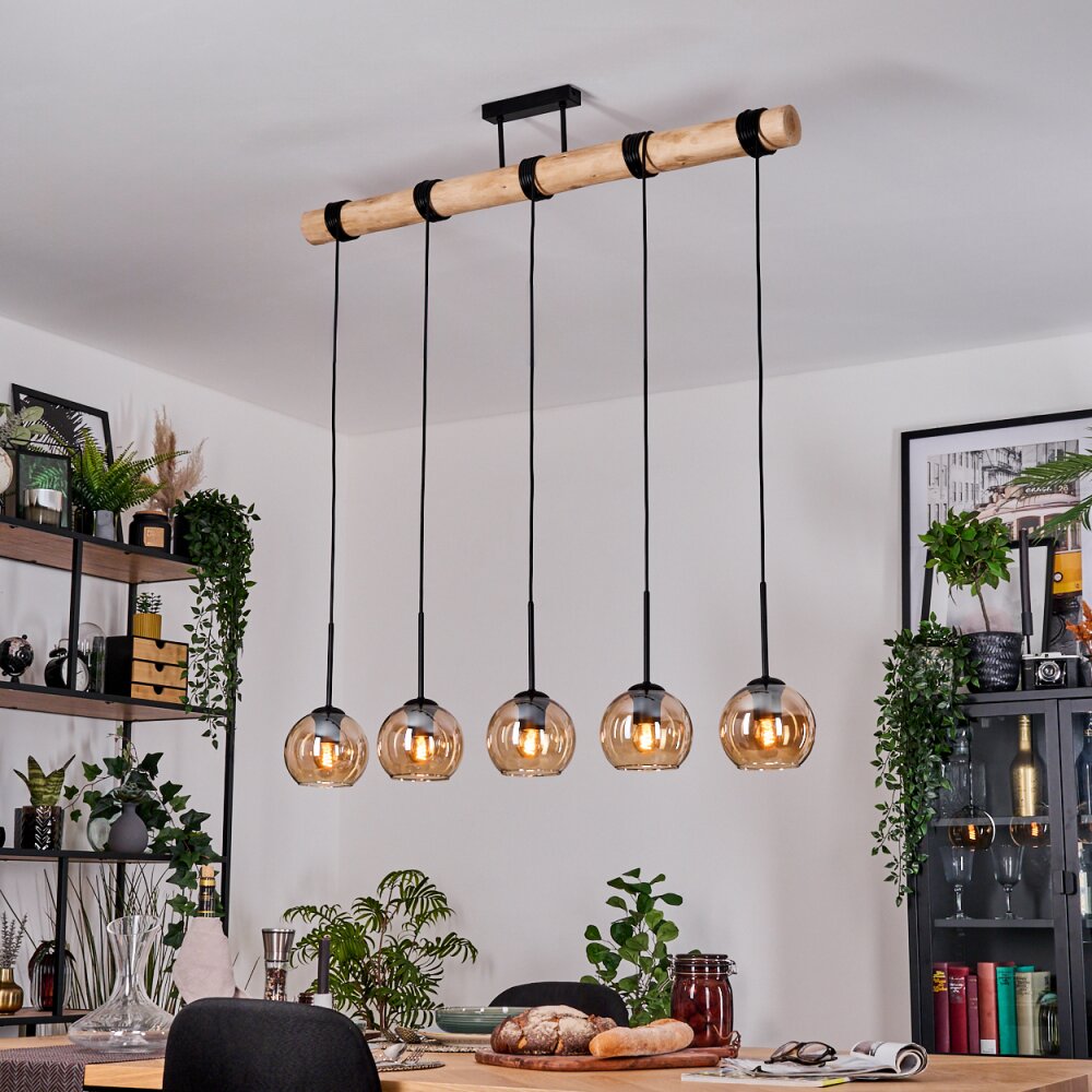 Koyoto Lámparas suspendidas, Luminarias esféricas, Lámparas colgantes Crudo, Negro, 5 luces main product photo