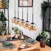 Koyoto Lámparas suspendidas, Luminarias esféricas, Lámparas colgantes Crudo, Negro, 5 luces