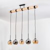 Koyoto Lámparas suspendidas, Luminarias esféricas, Lámparas colgantes Crudo, Negro, 5 luces