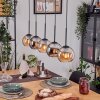 Koyoto Lámparas suspendidas, Luminarias esféricas, Lámparas colgantes Crudo, Negro, 5 luces