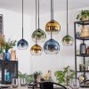 Koyoto Lámparas suspendidas, Luminarias esféricas, Lámparas colgantes Azul, dorado, Verde, Transparente, 6 luces
