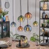 Koyoto Lámparas suspendidas, Luminarias esféricas, Lámparas colgantes Azul, Verde, Transparente, Color cobre, 6 luces