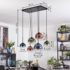 Koyoto Lámparas suspendidas, Luminarias esféricas, Lámparas colgantes Azul, Verde, Transparente, Color cobre, 6 luces