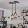 Koyoto Lámparas suspendidas, Luminarias esféricas, Lámparas colgantes Azul, Verde, Transparente, Color cobre, 6 luces