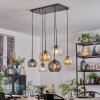 Koyoto Lámparas suspendidas, Luminarias esféricas, Lámparas colgantes Colores ámbar, Transparente, Ahumado, 6 luces