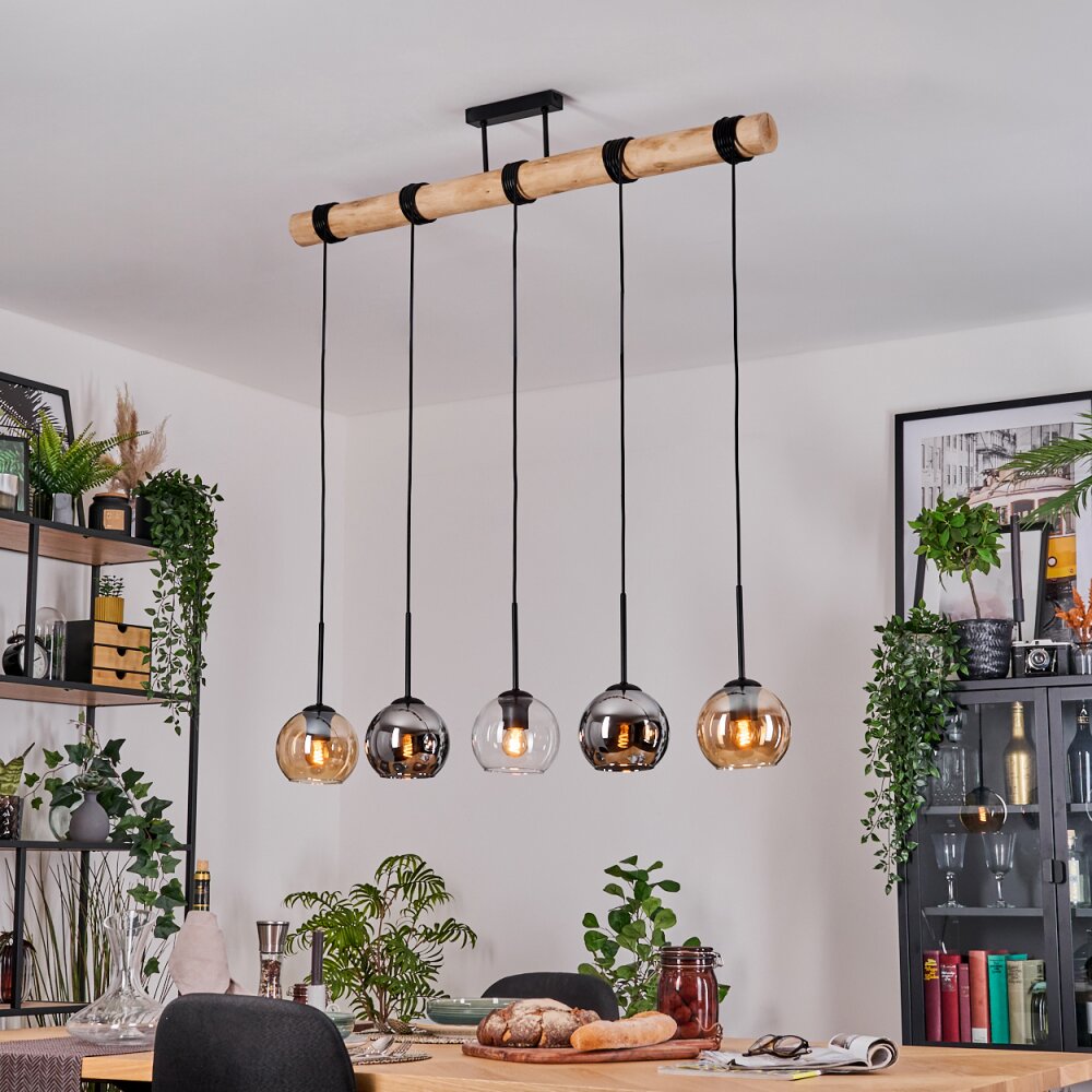 Koyoto Lámparas suspendidas, Luminarias esféricas, Lámparas colgantes Crudo, Negro, 5 luces main product photo