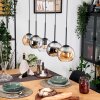 Koyoto Lámparas suspendidas, Luminarias esféricas, Lámparas colgantes Crudo, Negro, 5 luces