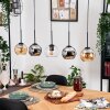 Koyoto Lámparas suspendidas, Luminarias esféricas, Lámparas colgantes Crudo, Negro, 5 luces
