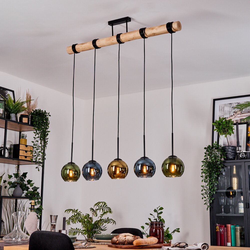Koyoto Lámparas suspendidas, Luminarias esféricas, Lámparas colgantes Crudo, Negro, 5 luces main product photo