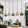 Koyoto Lámparas suspendidas, Luminarias esféricas, Lámparas colgantes Crudo, Negro, 5 luces