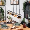 Koyoto Lámparas suspendidas, Luminarias esféricas, Lámparas colgantes Crudo, Negro, 5 luces