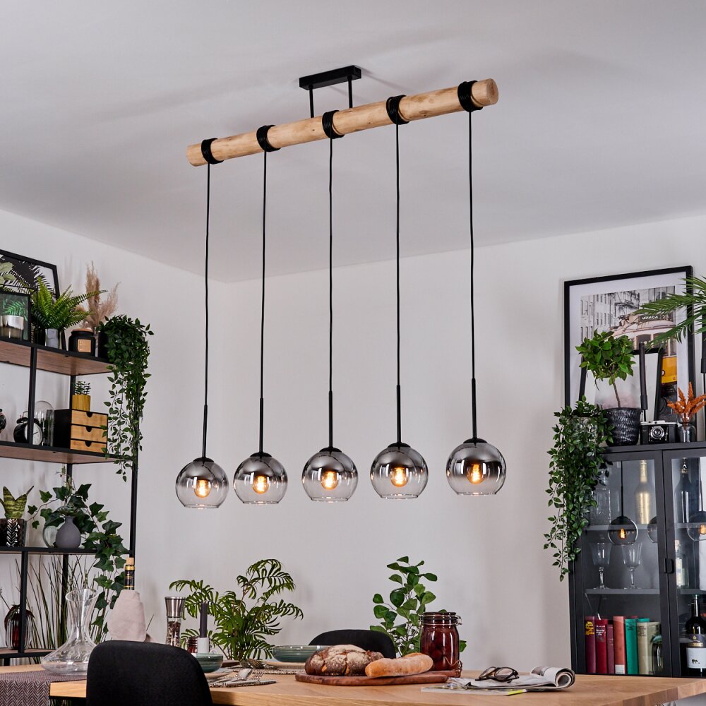 Koyoto Lámparas suspendidas, Luminarias esféricas, Lámparas colgantes Crudo, Negro, 5 luces main product photo
