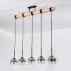 Koyoto Lámparas suspendidas, Luminarias esféricas, Lámparas colgantes Crudo, Negro, 5 luces