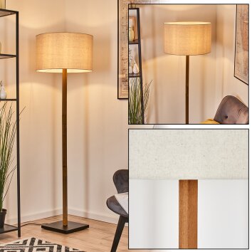 Flemming Lámpara de pie Crudo, Negro, 1 luz Flemming Lámpara de pie Crudo, Negro, 1 luz