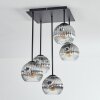 Ripoll Plafones, Luminarias esféricas Cromo, Transparente, Ahumado, 5 luces