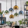 Koyoto Lámparas suspendidas, Luminarias esféricas, Lámparas colgantes Azul, dorado, Verde, Transparente, 6 luces