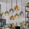 Koyoto Lámparas suspendidas, Luminarias esféricas, Lámparas colgantes Azul, dorado, Verde, Transparente, 6 luces