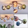Chehalis Plafones, Luminarias esféricas 56 cm Azul, Verde, Color cobre, 6 luces