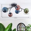 Chehalis Plafones, Luminarias esféricas 56 cm Azul, Verde, Color cobre, 6 luces