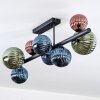 Chehalis Plafones, Luminarias esféricas Azul, Verde, Color cobre, 8 luces