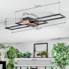 Macos Plafones LED Cromo, Color madera, Negro, 1 luz