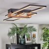 Macos Plafones LED Cromo, Color madera, Negro, 1 luz