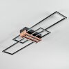 Macos Plafones LED Cromo, Color madera, Negro, 1 luz