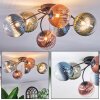 Chehalis Plafones, Luminarias esféricas 64 cm Azul, Verde, Transparente, Color cobre, 6 luces