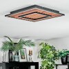 Meron Plafones LED Color madera, Negro, 1 luz
