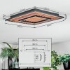 Meron Plafones LED Color madera, Negro, 1 luz