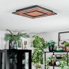 Meron Plafones LED Color madera, Negro, 1 luz