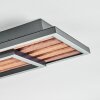 Meron Plafones LED Color madera, Negro, 1 luz