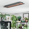 Meron Plafones LED Color madera, Negro, 1 luz