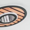 Meron Plafones LED Color madera, Negro, 1 luz