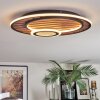 Meron Plafones LED Color madera, Negro, 1 luz
