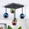 Chehalis Plafones, Luminarias esféricas Azul, Verde, Color cobre, 5 luces