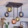 Chehalis Plafones, Luminarias esféricas Azul, Verde, Color cobre, 5 luces