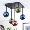 Chehalis Plafones, Luminarias esféricas Azul, Verde, Color cobre, 5 luces